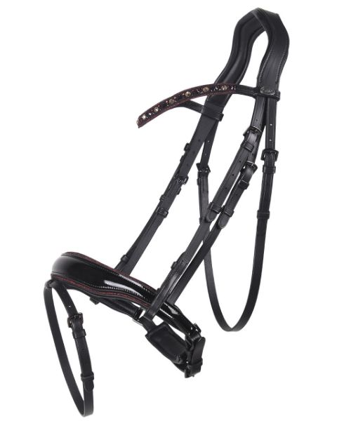 Picture of QHP Orlando Bridle Black/Burgundy