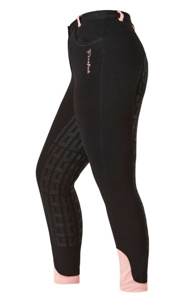 Picture of Firefoot Ladies Farsley Sticky Bum Breeches Black / Rose Gold