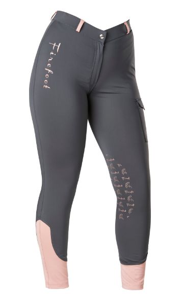 Picture of Firefoot Ladies Ripon Low Rise Breeches Grey / Rose Gold