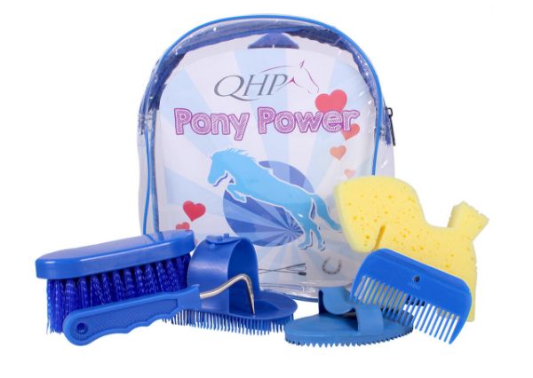 Picture of QHP Pony Power Grooming Backpack Cobalt Blue