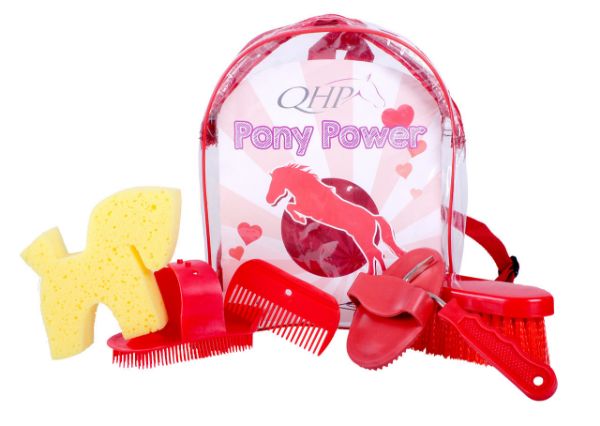 Picture of QHP Pony Power Grooming Backpack Red