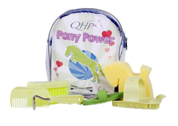 Picture of QHP Pony Power Grooming Backpack Lime