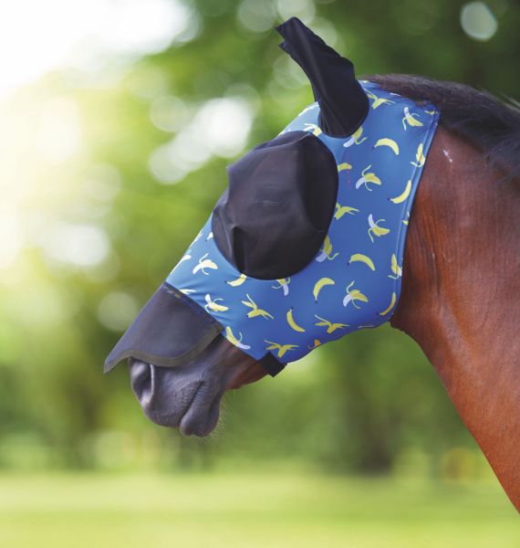 Picture of Shires Flyguard Pro Fruit Print Stretch Fly Mask With Nose Banana