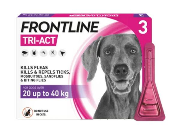 Picture of Frontline Tri-Act Dog Spot On For Large Dogs 20-40kg 3 Pipettes