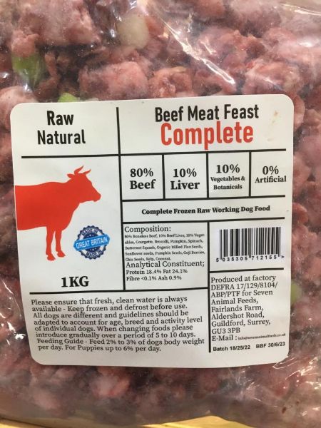 Picture of Raw Natural Beef Meat Feast Complete 1kg