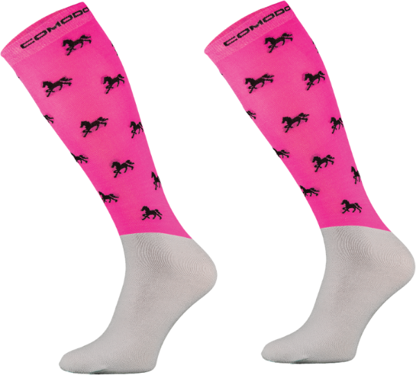 Picture of Neon Pink Horse Microfibre Novelty Socks Adult 39-42