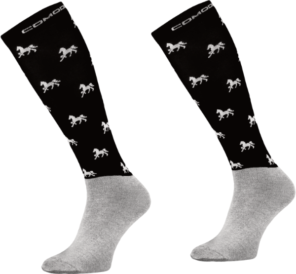 Picture of Black/White Horse Microfibre Novelty Socks Adult 39-42