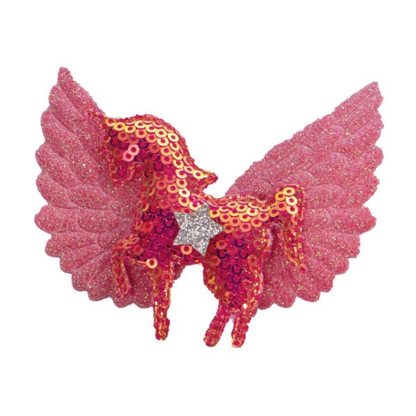 Picture of QHP Mane Clips Unicorn Bow (6pcs) Pink