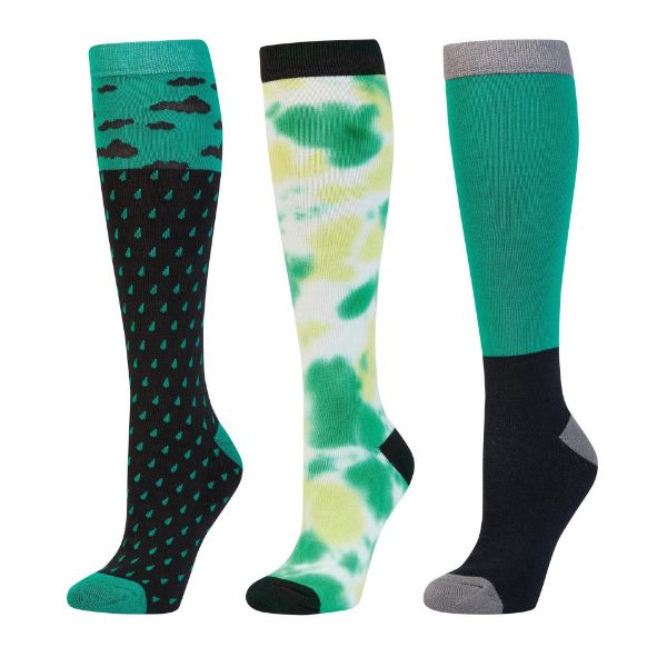 Picture of Dublin Adult Socks 3 Pack Emerald Clouds