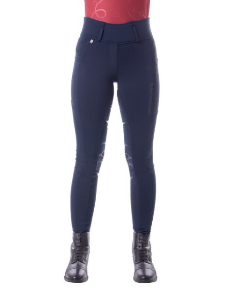 Picture of QHP Riding Tights Sandrine Full Grip Navy