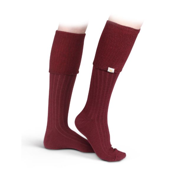 Picture of Aubrion Adult Cottonwood Boot Socks Burgundy