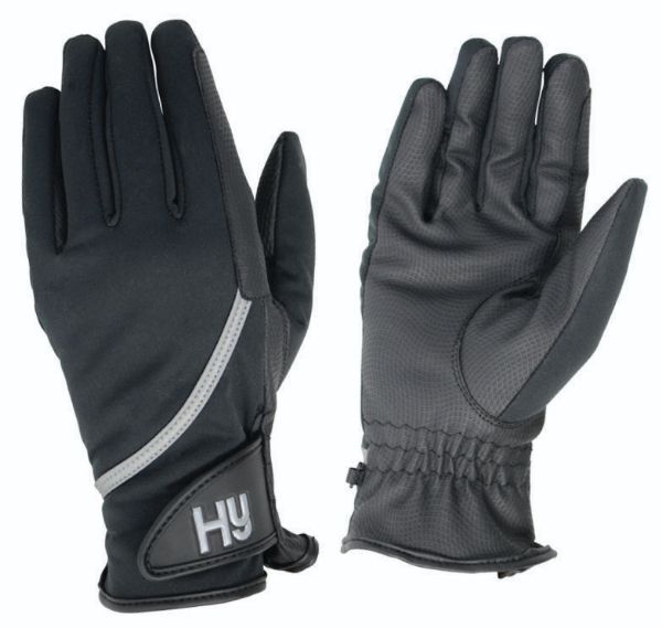 Picture of Hy Equestrian Softshell Riding Gloves Black