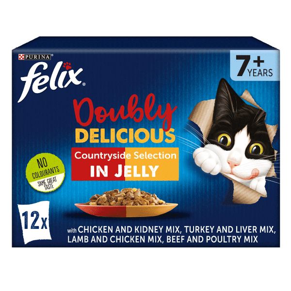 Picture of Felix As Good as it Looks Senior Box Doubly Delicious Countryside Selection 12x100g