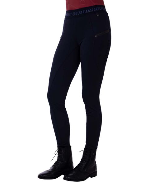 Picture of QHP Riding Tights Milou Leg Grip Navy