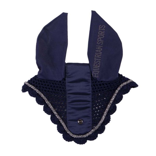 Picture of QHP Ear Net Gloss Navy Pony