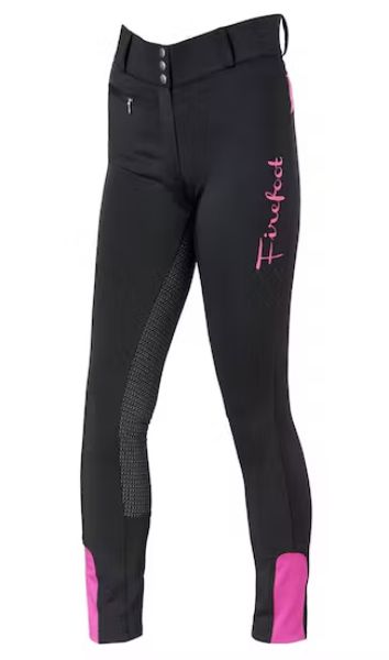 Picture of Firefoot Kids Bankfield Sticky Bum Breeches Black/Fuchsia