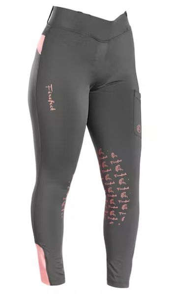Picture of Firefoot Ladies Bankfield Basic Breeches Charcoal/Pink