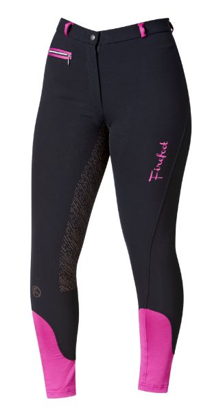Picture of Firefoot Ladies Thornton Fleece Lined Breeches Black/Fuchsia