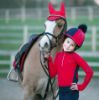 Picture of Hy Equestrian DynaMizs Ecliptic Close Contact Saddle Pad Red/Navy Small Pony