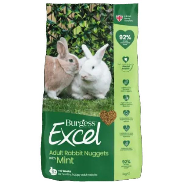 Picture of Burgess Rabbit - Excel Adult Nuggets With Mint 3kg