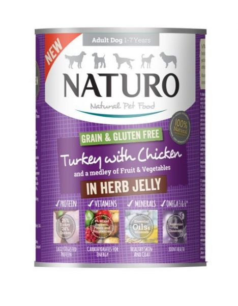 Picture of Naturo Dog - Adult Grain & Gluten Free Turkey with Chicken in a Herb Jelly 390g