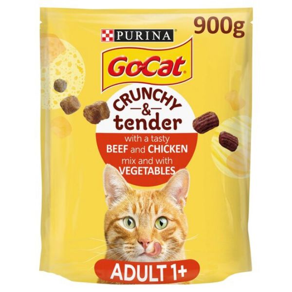 Picture of Go-Cat Crunchy & Tender Beef Chicken Vegetable 900g