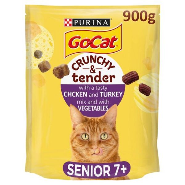 Picture of Go-Cat Crunchy & Tender Senior Cat Food Chicken 900g