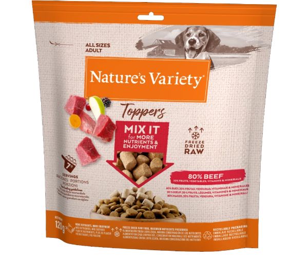 Picture of Natures Variety Dog - Freeze Dried Toppers Beef 120g