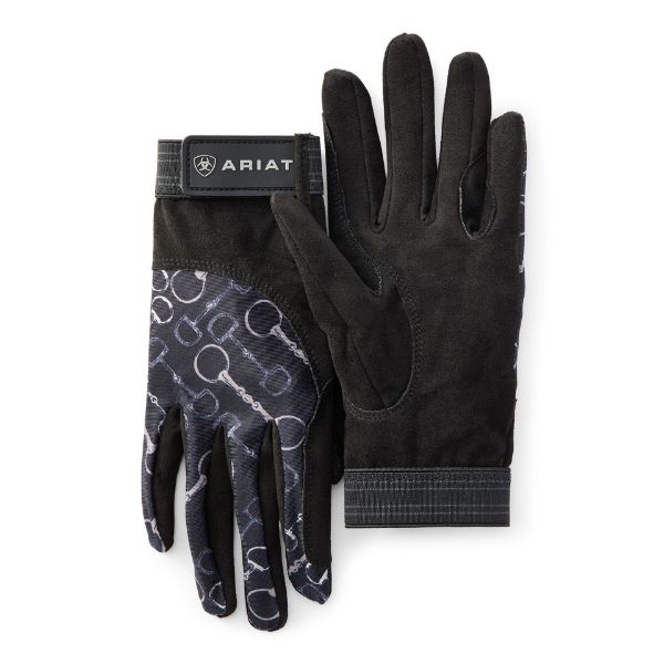 Picture of Ariat Tek Grip Spirit Gloves Charcoal Bit Print