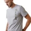 Picture of Ariat Mens Vertical Logo Short Sleeved T-Shirt Heather Grey