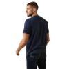 Picture of Ariat Mens Vertical Logo Short Sleeved T-Shirt Navy