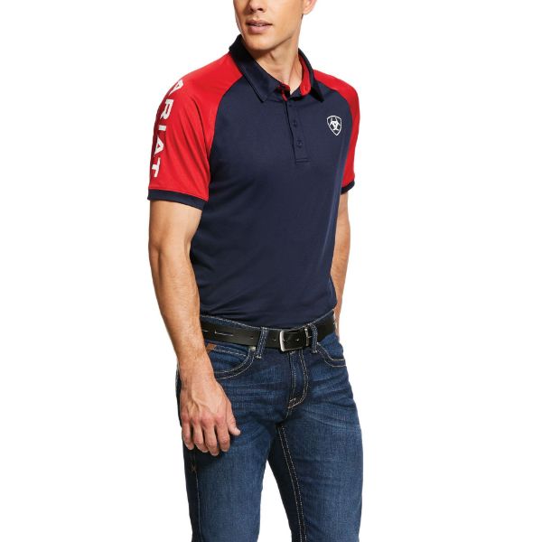 Picture of Ariat Mens Team 3.0 SS Polo Navy