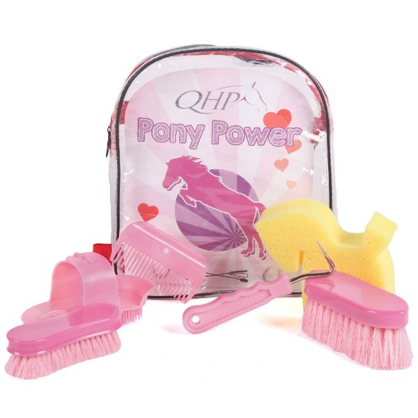 Picture of QHP Pony Power Grooming Backpack Flamingo Pink