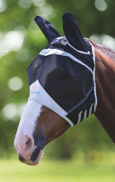 Picture of Shires Flyguard Fine Mesh Fly Mask With Ears Black