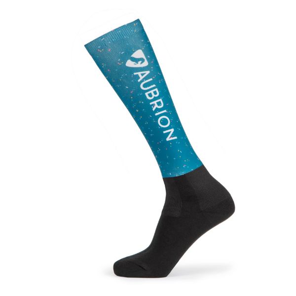 Picture of Aubrion Adults Hyde Park Socks Teal Ditsy