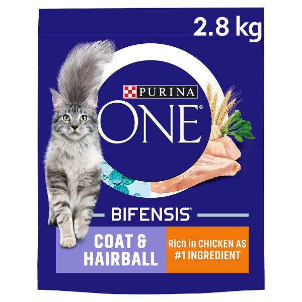 Picture of Purina ONE Adult Coat & Hairball Chicken & Whole Grains Dry Cat Food 2.8kg