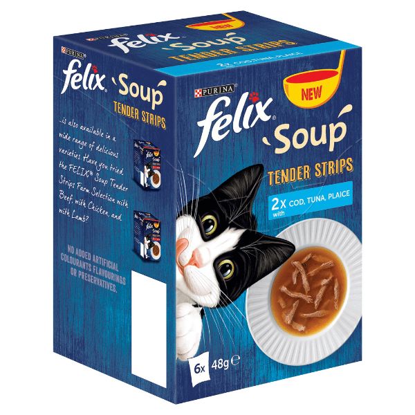 Picture of FELIX Soup Tender Strips with Cod, Tuna and Plaice 6x48g