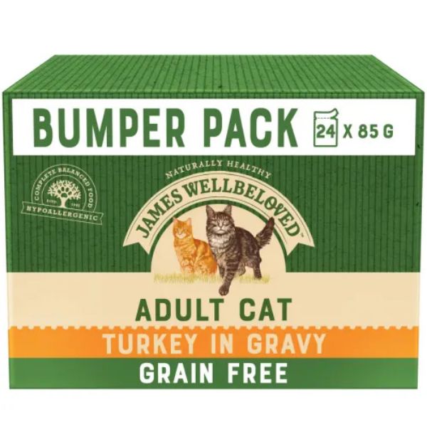 Picture of James Wellbeloved Cat - Adult Pouch Grain Free Turkey 24x85g