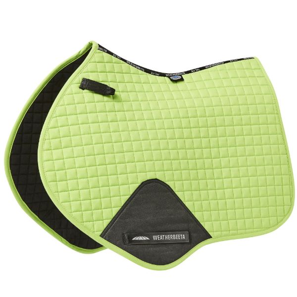 Picture of Weatherbeeta Prime Jump Shaped Saddle Pad Lime Green Pony