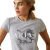 Picture of Ariat Womens Toile Scene SS T-Shirt Heather Grey