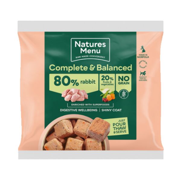 Picture of Natures Menu Dog - Complete & Balanced Nuggets 80/20 Rabbit 1kg