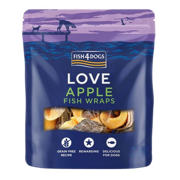 Picture of Fish 4 Dogs - Love Apple Fish Wrap 90g