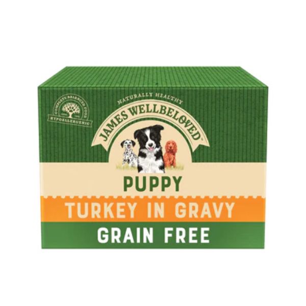 Picture of James Wellbeloved Puppy - Grain Free Pouch Turkey 12x100g