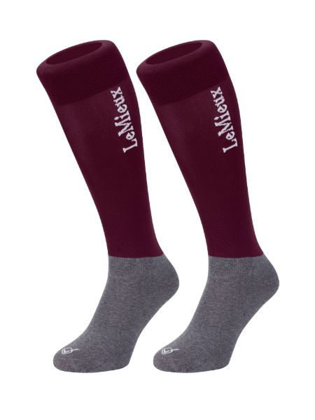 Picture of Le Mieux Competition Socks 2 Pack Burgundy Large UK8-12