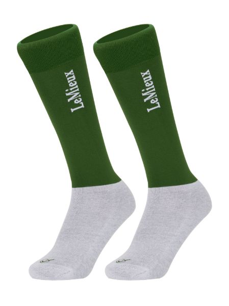 Picture of Le Mieux Competition Socks 2 Pack Hunter Green Large UK8-12