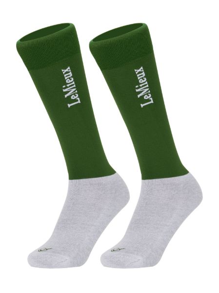 Picture of Le Mieux Competition Socks 2 Pack Hunter Green Medium UK4-7.5