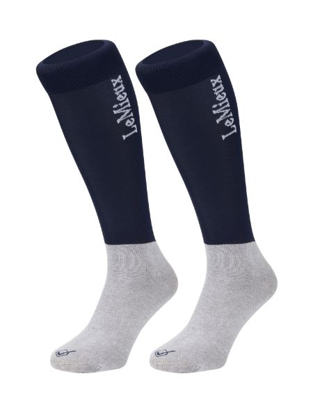 Picture of Le Mieux Competition Socks 2 Pack Navy Large UK8-12