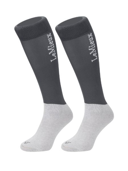 Picture of Le Mieux Competition Socks 2 Pack Slate Grey Medium UK4-7.5