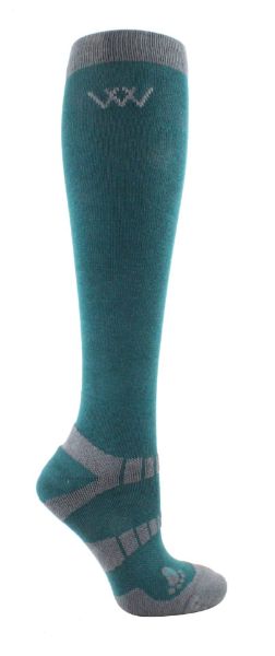 Picture of Woof Wear Long Bamboo Waffle Riding Socks British Racing Green M