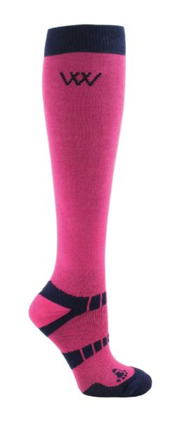 Picture of Woof Wear Long Bamboo Waffle Riding Socks Pink Navy M